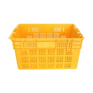 Foldable Orange Plastic Crates for Vegetables and Fruits Stack Nest Reusable