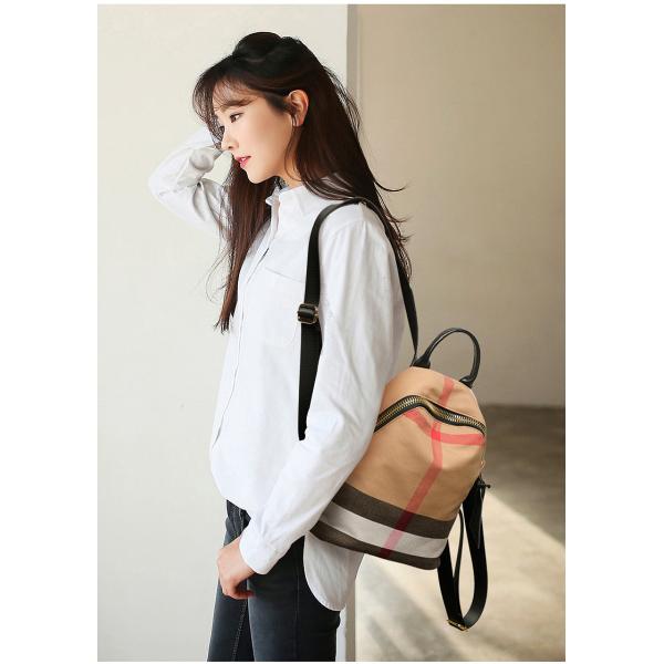 Women Leisure Backpack Style Plaid CanvasBackpack Mommy Bag School Feng Bag