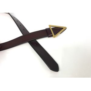 Ladies Triangle Buckle 28mm Genuine Leather Wide Belts