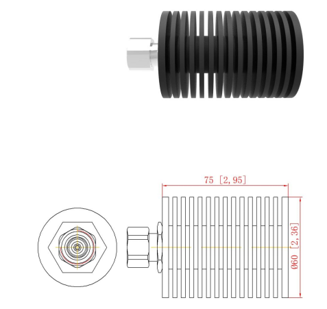 DC-6GHz 50W Dummy Load / Termination Load 4.3-10 Male Interface