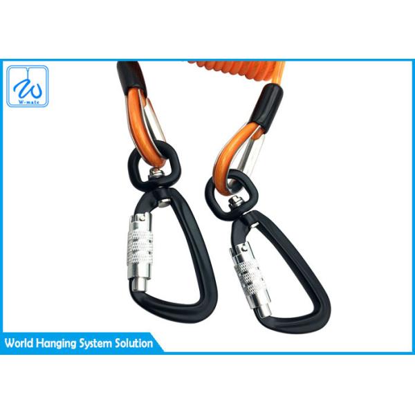 Buy Tool Safety Lanyard 3m Coil Spring Lanyard With Carabiner Custom at wholesale prices