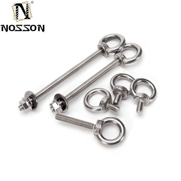 GB Standard Marine Grade Galvanized Stainless Steel Lifting Ring Threaded Eyebolt 1/4" 20 x 1"" ISO Round Head Style