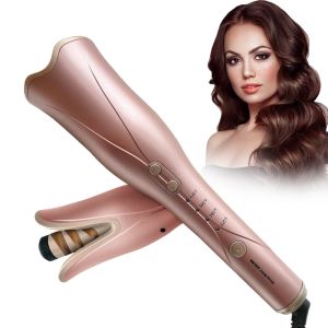 Evenly Heating LED Display ROHS 280mm Automatic Curling Iron Spiral