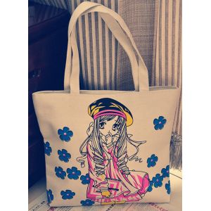 Recyclable Fashion Handle Canvas Shopping Bag