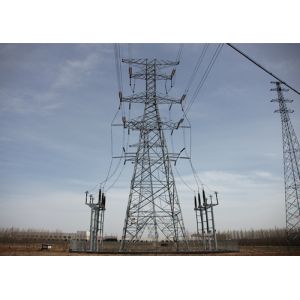 220KV Steel Electricity Pylons Double Circuit Self Supporting Transmission Tower