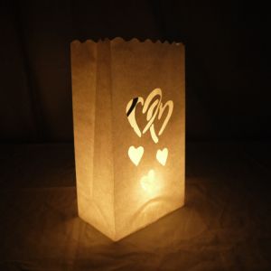 Quality Double Heart Paper Luminaries Bag (10 Pack) for sale