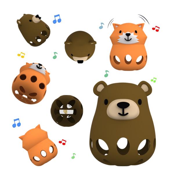 Animal Fox And Bear Medical Grade Relief for Babies 0-6 Months Soothes Teething Pain Silicone Teether for Babies with Easy-Grab