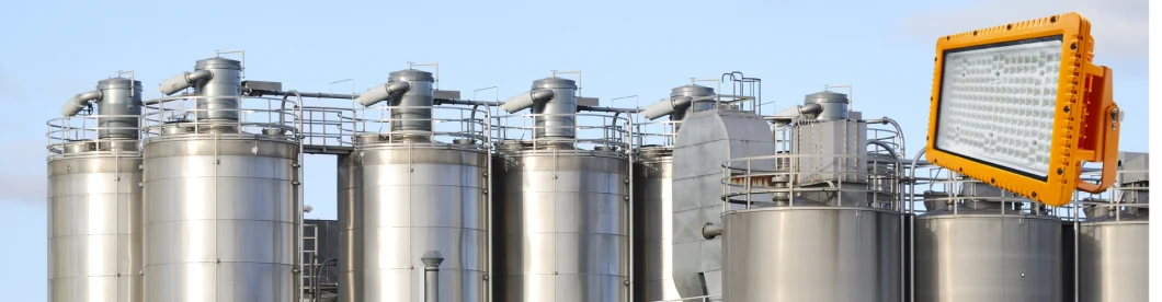 LED Explosion Proof Light Atex Certified High Power ADC12 Aluminum Housing Zone 1 Zone 2 LNG Gas Station Oil Industry