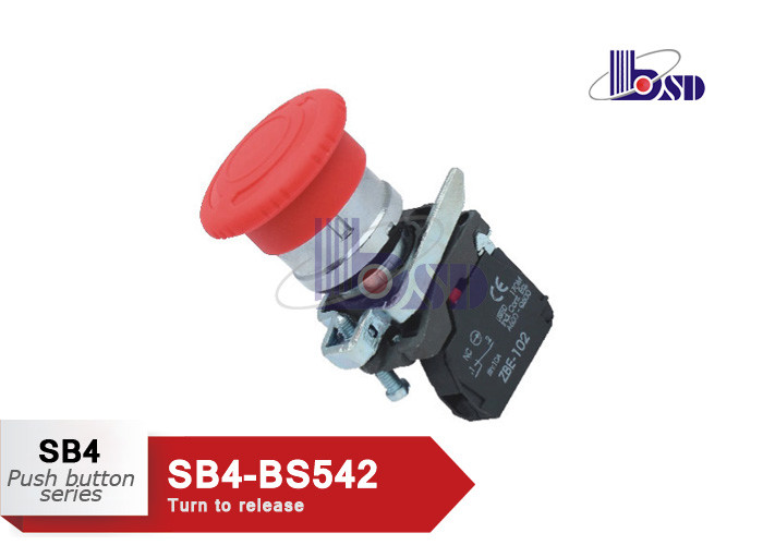 Quality Industrial Red Mushroom Switch Emergency Push Switch 50hz Lamp Beads SB4-BS542 for sale