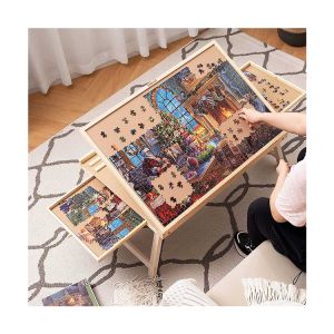Quality Folding Wooden Table Jigsaw Puzzle Board for AJUNION 1000 Piece Puzzle 31.1 x 22 x 2.4 for sale