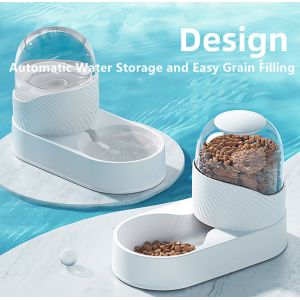 China Pet Feeder and Waterer Cat Dog Gravity Food Bowl Set on sale