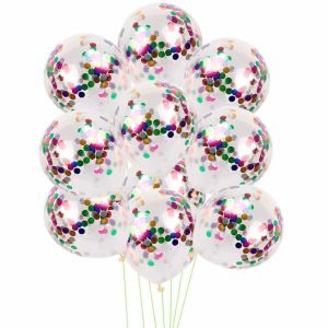 Clear Star Foil Filled Helium Confetti Balloons