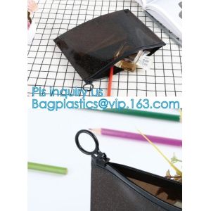 slider zip lock black zip lock bag, nylon zipper pouch travel toiletry makeup