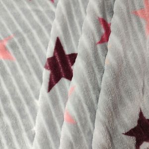 210GSM Printed Blanket Flannel Fabric With 150D / 144F Polyester