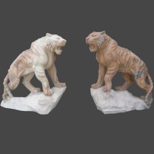 Outdoor stone carving garden marble tiger sculpture, china stone sculpture