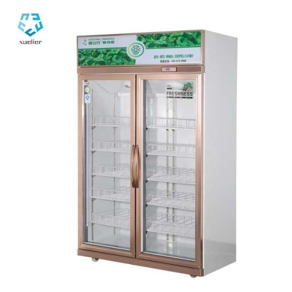 Buy Double Door Upright Glass Door Display Freezer 2 To 8 Degree at wholesale prices