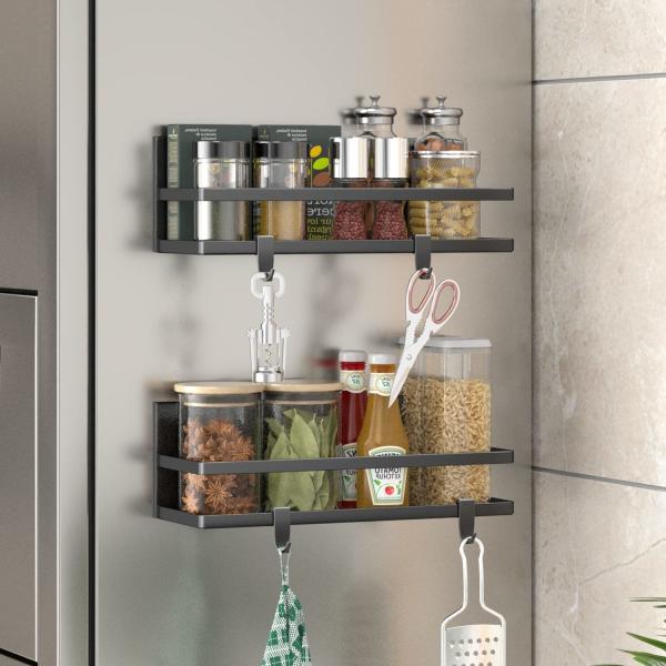 Buy Classification Non-folding Rack Kitchen Storage Iron Wall Mount Spice Rack Organizer at wholesale prices