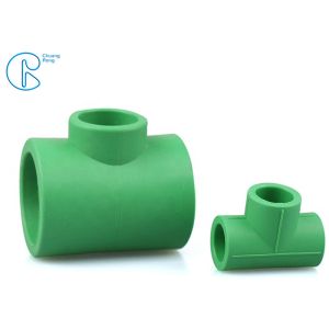 Large Size Green PPR Pipe Fittings , PPR Reducer Tee With Easy Installation