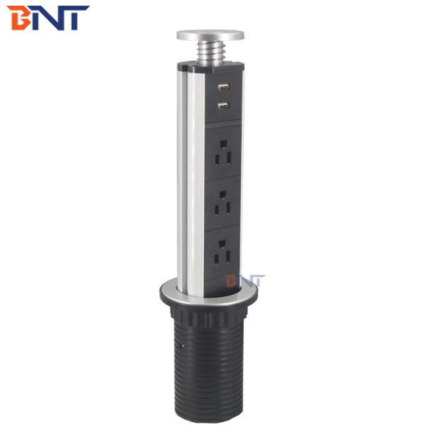 Buy Aluminum Alloy 290*84mm Desk Pop Up Electrical Outlet at wholesale prices