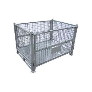 Foldable Wire Container Portable Wire Mesh Storage Containers For Warehouse