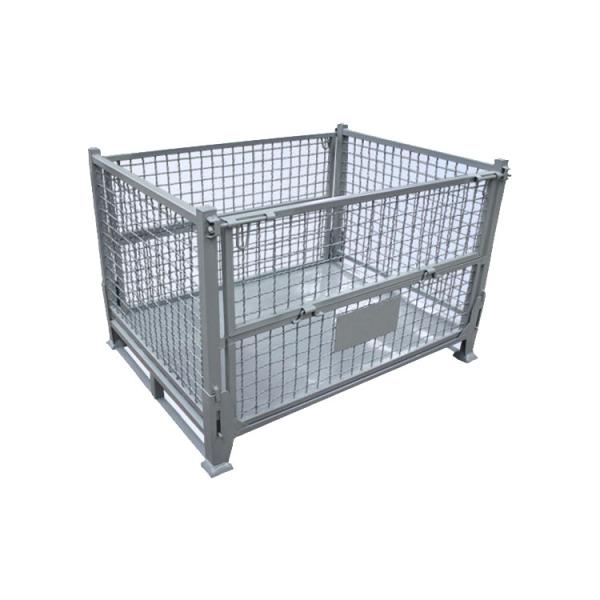 Foldable Wire Container Portable Wire Mesh Storage Containers For Warehouse