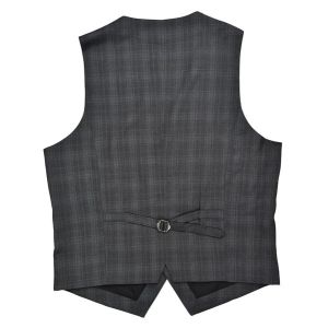 Business Mens Fashion Vest Office Worker Dark Grey Check Color Customers Option