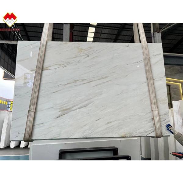 Customized Size Venus Gold Calacatta Marble Spiral Staircase Tread Indoor Modern LED Light and Anti-Slip Design