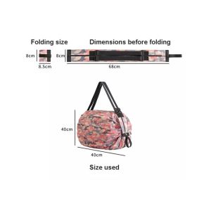 Nylon Shoulder Foldable Travel Bags Reusable Waterproof Portable