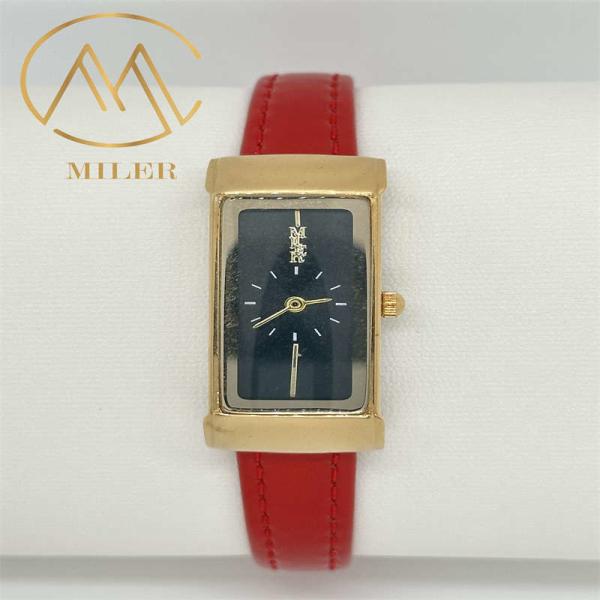 Buy Laser Printing Logo Leather Strap Quartz Watch with 30 Meters Water Waterproof at wholesale prices