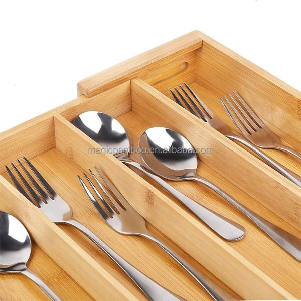 Convenient Bamboo Drawer Organizer for Household Sundries Storage 35.6 x 27.9 x 6.4 cm