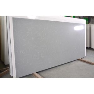 Polished Surface Artificial Grey Quartz Countertops Sheet 6-30MM Thickness