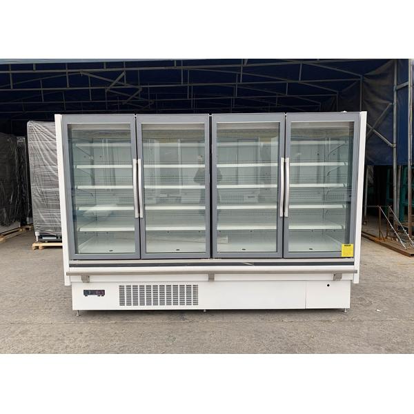 Commercial Grade Integral Four Glass Door Reach In Merchandiser Freezer R404a