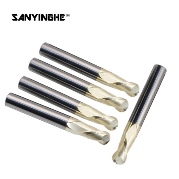 Buy HRC65 Two Flutes CNC Machine Cutting Tools R2.5 R3 Carbide End Mill Bits at wholesale prices