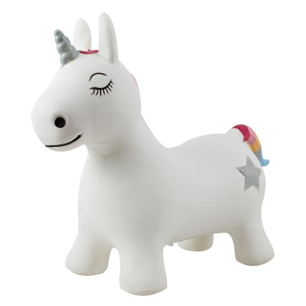 lovely unicorn hores inflatable animal toy with pentagram and long eyelashes for