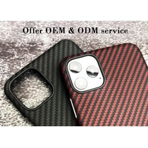 Anti Fingerprint Red Matte Finish Kevlar Aramid Fiber Phone Case For iPhone 11