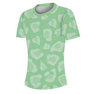 Leopard Stripes 100gsm Athletic Teamwear Womens Full Round Neck T Shirt