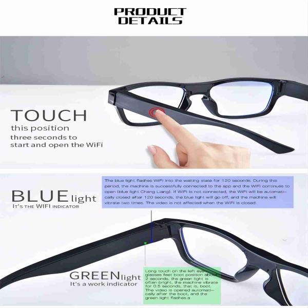 Buy WiFi Mini Smart Camera Sunglasses With APP Software Video Recording at wholesale prices