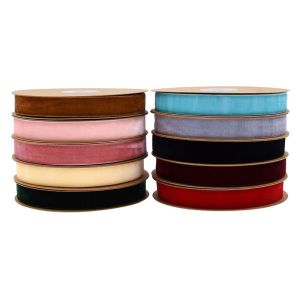 Wholesale Custom Colorful 10mm Softness Velvet Ribbon Single Face Velvet Ribbon