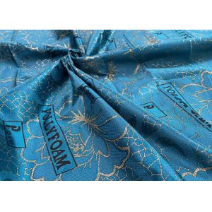 240cm Polyester Warp Knitted Fabric Blue Waterproof Gold Powder Printed