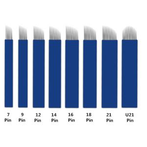 Stainless Steel Microblading Eyebrows Needle , Sharp Blue Skin Needles