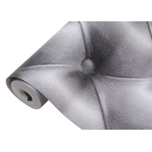 3D Effect European Style Black and White Leather Pattern Wallpaper