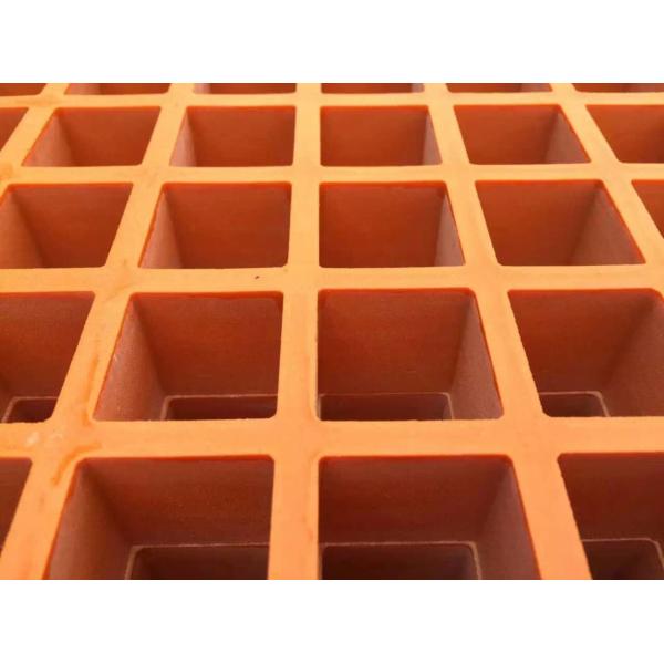 Buy Orange Fiberglass Grating Panels / Fiberglass Walkway Grating Plastic Material at wholesale prices