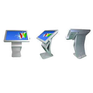 S Shaped LCD Touch Screen Kiosk Elegant Design With Built - In Speaker