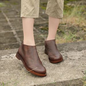 S203 Simple first layer cowhide thick bottom thick heel Guangzhou women's shoes