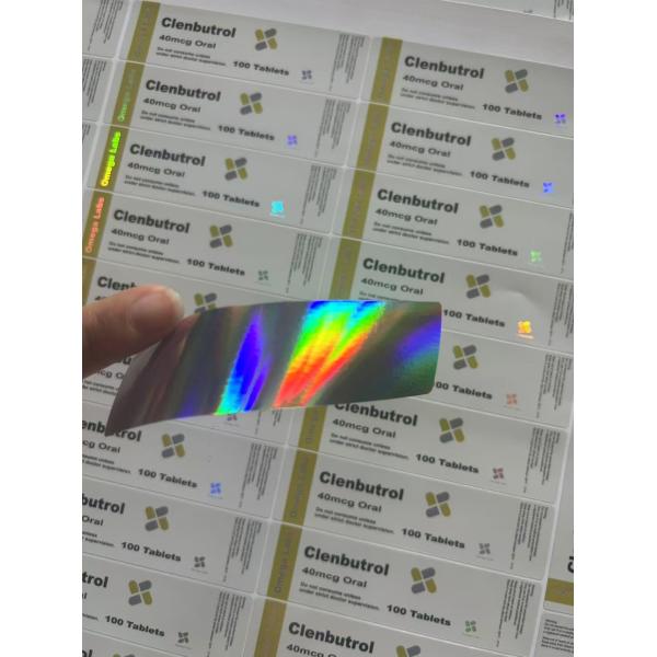 Clen 40mcg Orals Medication Bottle Labels Pharmacy Label with laser effect