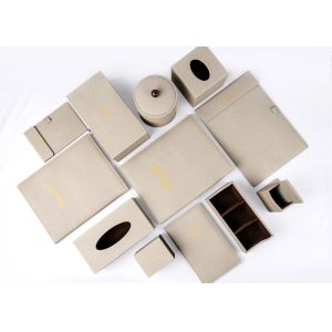 Pu Leather Trash Tissue box Hotel Bathroom Accessories