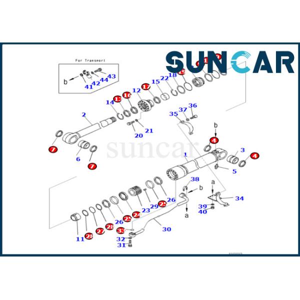 Komatsu 721-98-00130 7219800130 Boom Cylinder Seal Kit Fits PC490LC-11 PC490LCI