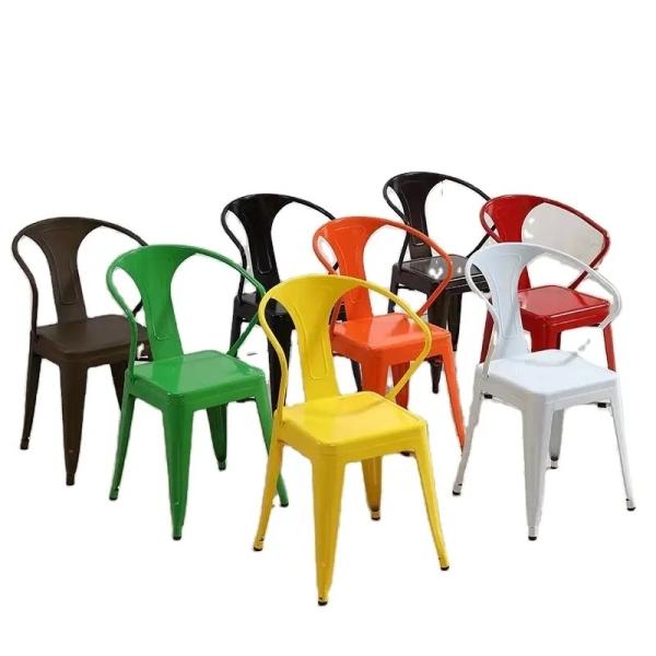 Buy Adjustable Metal Dining Chairs Modern Stackable Design at wholesale prices