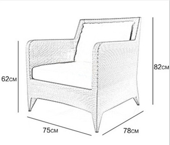 Waterproof Chairs Outdoor Rattan Indoor Sofa Set Garden Patio Lounge