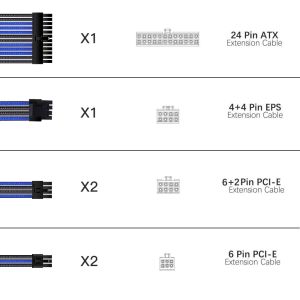 Extension Socket Cable Reel 1*24pin ATX 1*8pin PCI-E 1*8pin To 6+2 To 6+2 1*6pin